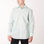 Lenard Long Sleeve Regular Fit Shirt // Aqua + White (L)