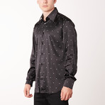 Dallas Long Sleeve Regular Fit Shirt // Black + White (XL)