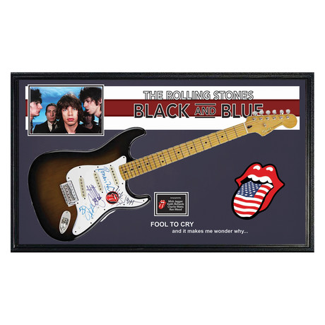 Framed Autographed Guitar // Rolling Stones "Black And Blue"