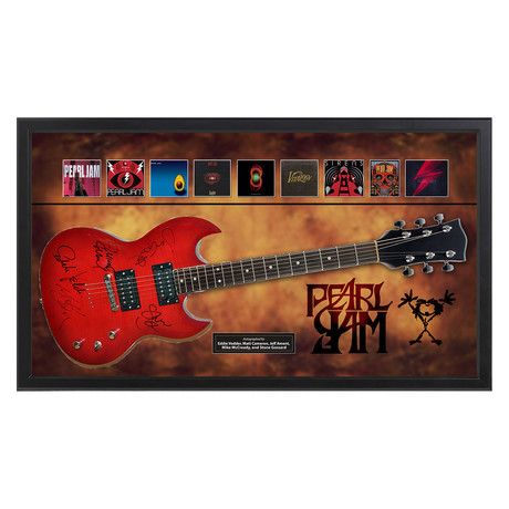 Framed Autographed Guitar // Pearl Jam