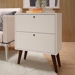 Lark Side Table (White + Tobacco Legs)