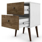 MarcyNightstand 2.0 (White + Rustic Brown)
