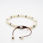 Jean Claude Jewelry // White Howlite Shamballa + Hematite Inserts Bracelet // Off White