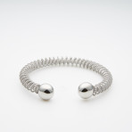 Dell Arte // Cable Encrusted Bangle // Silver