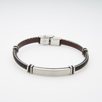 Black Genuine Braided Leather Bracelet