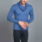 Wrap Collar Sweatshirt // Indigo (M)
