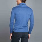 Wrap Collar Sweatshirt // Indigo (M)