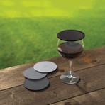 Drink Tops Tap + Seal Wine Glass Covers // Set of 4 (Black + Gray)
