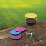 Drink Tops Tap + Seal Wine Glass Covers // Set of 4 (Black + Gray)