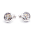 Quartz Watch Cufflinks // Silvertoned Jewel
