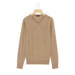 Wool V-Neck Pullover // Camel (XL)