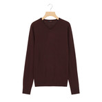 Wool V-Neck Pullover // Plum (XS)