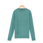 Wool Round Neck Pullover // Blue Oil (S)