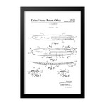 Surfboard Patent Print (Blue)