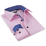 Button-Up Shirt // Pink + Navy (S)