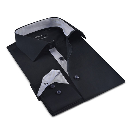 Button-Up Shirt // Black + Gray (S)