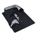 Button-Up Shirt // Black + Gray (XL)