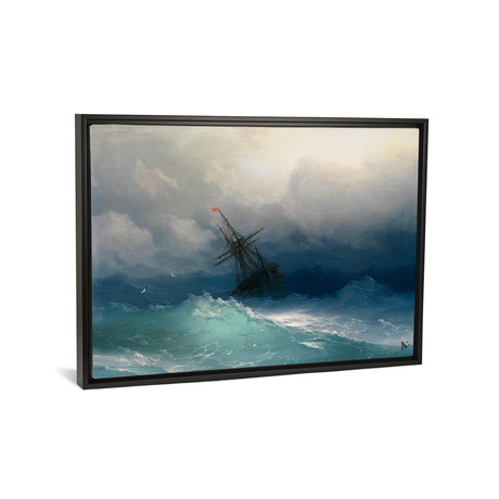 Ship on a Stormy Seas // Ivan Aivazovsky // Framed (18"W x 26"H x 0.75"D)