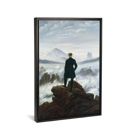 The Wanderer above the Sea of Fog, 1818 // Caspar David Friedrich // Framed (26"W x 18"H x 0.75"D)