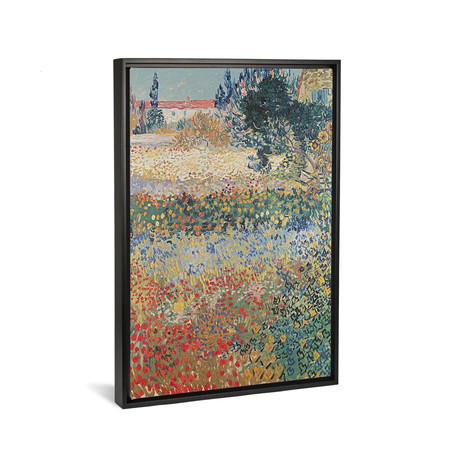 Garden in Bloom, Arles, July 1888 // Vincent van Gogh // Framed (26"W x 18"H x 0.75"D)