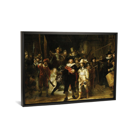 The Nightwatch (Militia Company Of District II Under The Com // Rembrandt van Rijn // Framed (18"W x 26"H x 0.75"D)