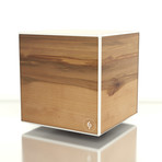 Wooden DICE // Walnut Finish + White Edges (Single)