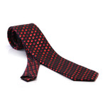 European Exclusive Silk Tie + Gift Box // Red Black Dots