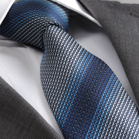 Three Shade Silk Tie // Blue