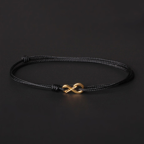 Infinity Cord Bracelet // Black + Gold