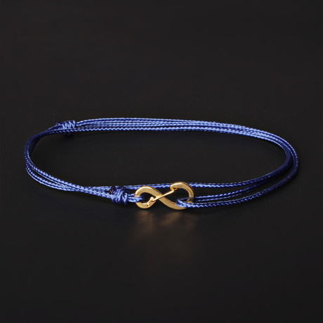 Infinity Cord Bracelet // Blue + Gold