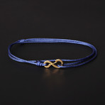 Infinity Cord Bracelet // Blue + Gold