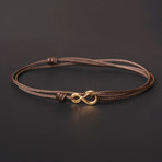 Infinity Cord Bracelet // Brown + Gold