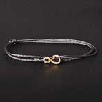 Infinity Cord Bracelet // Gray + Gold