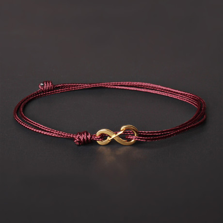 Infinity Cord Bracelet // Maroon + Gold