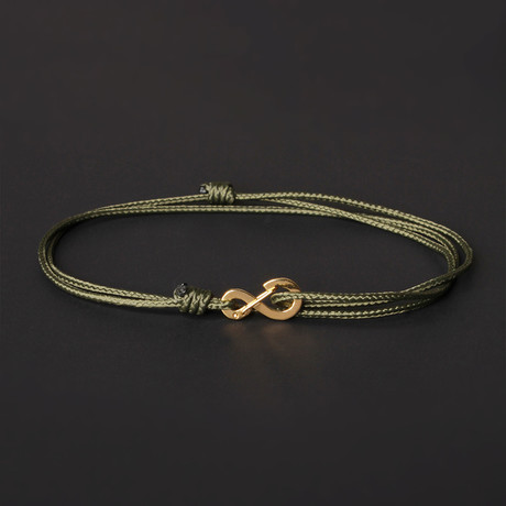 Infinity Cord Bracelet // Olive + Gold