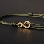 Infinity Cord Bracelet // Olive + Gold