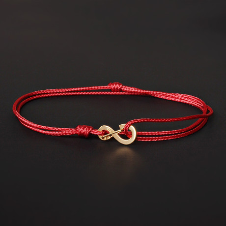 Infinity Cord Bracelet // Red + Gold
