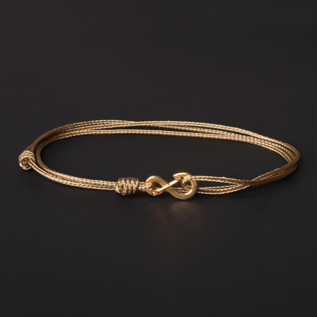 Infinity Cord Bracelet // Taupe + Gold