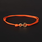 Infinity Cord Bracelet // Orange + Gold