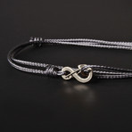 Infinity Cord Bracelet // Gray + Silver