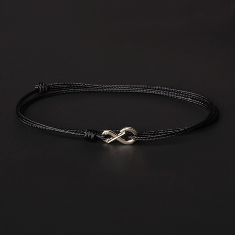 Infinity Cord Bracelet // Black + Silver