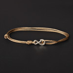 Infinity Cord Bracelet // Taupe + Silver