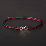 Infinity Cord Bracelet // Maroon + Silver