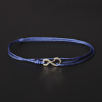 Infinity Cord Bracelet // Blue + Silver