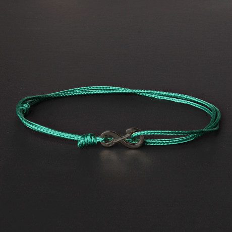 Infinity Cord Bracelet // Green + Black