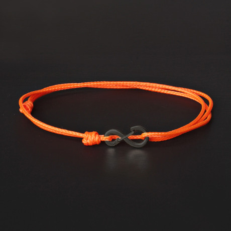 Infinity Cord Bracelet // Orange + Black