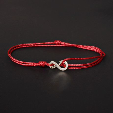 Infinity Cord Bracelet // Red + Silver