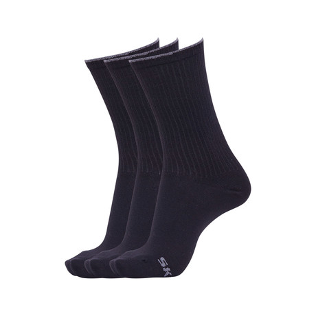 Skechers // SK41008 Socks // Black // Set Of 3 (39/42 Euro Size)