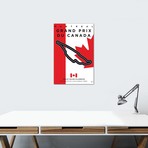 F1 Gilles Villeneuve Race Track Minimal Poster (26"W x 18"H x 0.75"D)