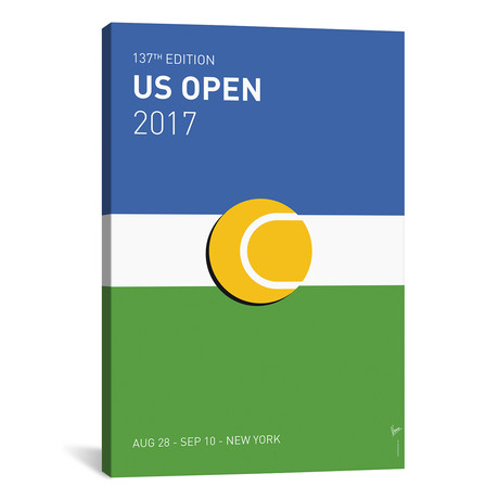 Grand Slam US Open 2017 Minimal Poster (26"W x 18"H x 0.75"D)